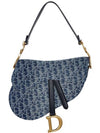 Saddle Strap Denim Oblique Jacquard Shoulder Bag Blue - DIOR - BALAAN 2