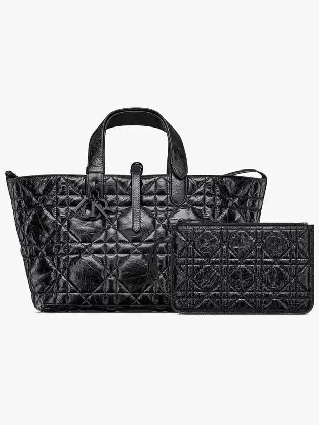 Toujours Cannage Medium Calfskin Tote Bag Black - DIOR - BALAAN 7