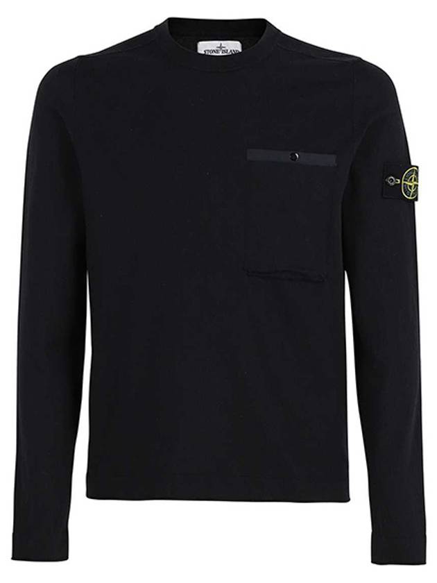 Wappen Patch Low Pocket Knit Top Navy - STONE ISLAND - BALAAN 2