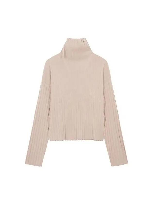 Women s String Turtleneck Wool Ribbed Knit Beige - GIORGIO ARMANI - BALAAN 1