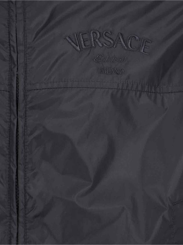 Nylon Zip-Up Jacket Black - VERSACE - BALAAN 4