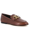 Kate Metal Logo Leather Loafers Brown - TOD'S - BALAAN 4