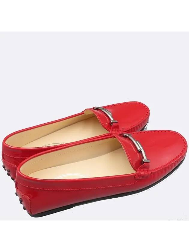 Red color patent silver logo women s driving loafers size 37 - TOD'S - BALAAN 4