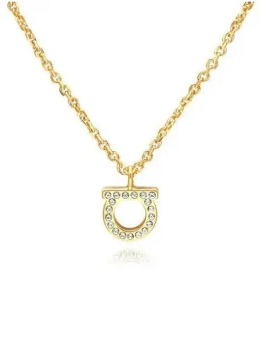 Gancini Crystal Necklace Gold - SALVATORE FERRAGAMO - BALAAN 2