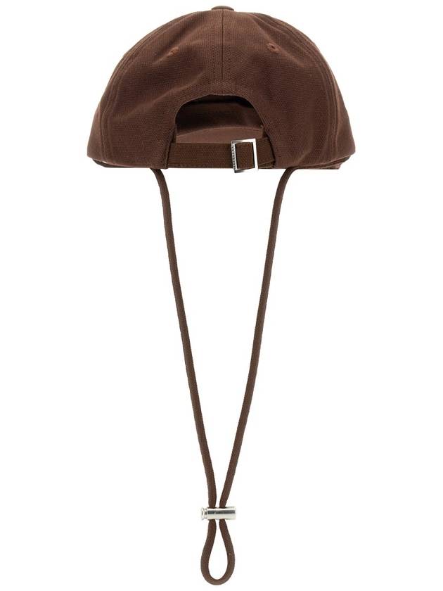 La Casquette Artichoke Fringe Metal Logo Ball Cap Brown - JACQUEMUS - BALAAN 4