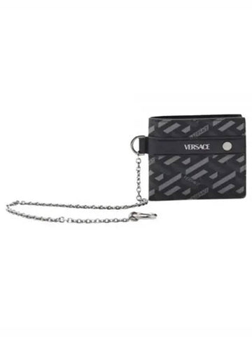 Signature Strap Half Wallet Black Multi 233205 - VERSACE - BALAAN 1