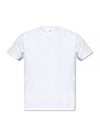 Embroidered Logo Cotton Short Sleeve T-Shirt White - AMI - BALAAN 2