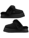 Women's Diskett Fleece Platform Slippers Black - UGG - BALAAN 4