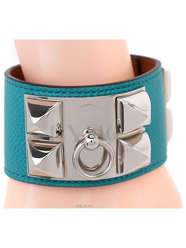 Medor Blue Paon Silver Bracelet Bangle - HERMES - BALAAN 7