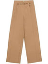 Women's Button Panel Sailor Wide Pants Brown - BURBERRY - BALAAN 2