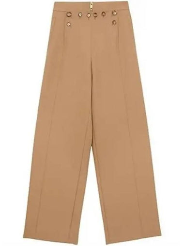 Twill high waist button wide pants 270582 - BURBERRY - BALAAN 1