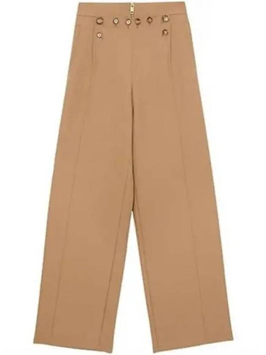 Women's Button Panel Sailor Wide Pants Brown - BURBERRY - BALAAN 2