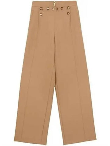 Twill high waist button wide pants 270582 - BURBERRY - BALAAN 1