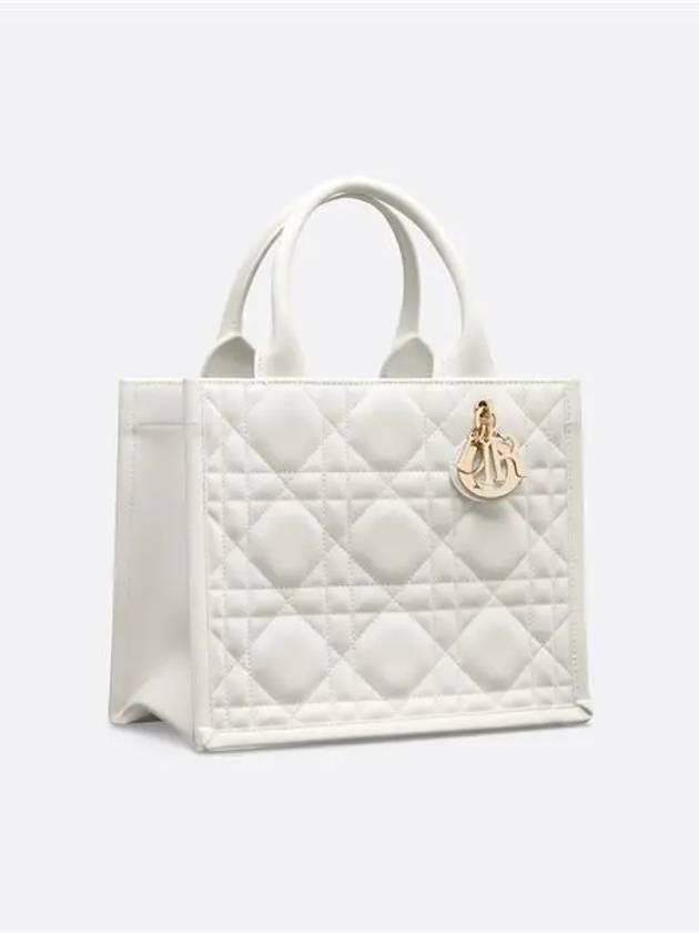 Macrocannage Calfskin Small Book Tote Bag Latte - DIOR - BALAAN 4