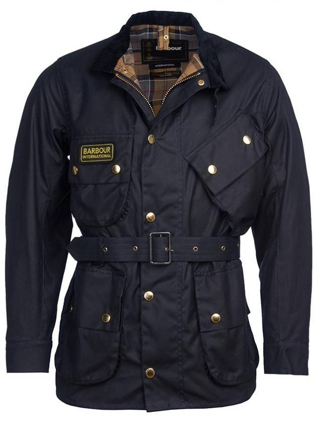 Men's International Original Wax Belt Jacket Navy - BARBOUR - BALAAN 1