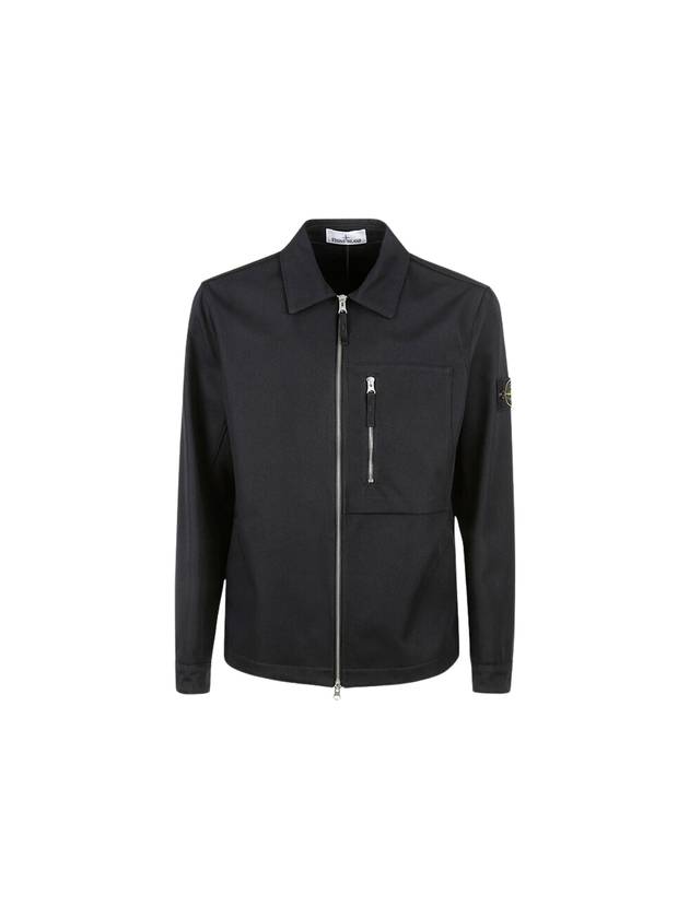 11103 Cotton Nylon Drill Overshirt Jacket Black - STONE ISLAND - BALAAN 2