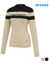 Women s simple color combination logo badge point knit sweater SO3LKT001 - SPARKS - BALAAN 1