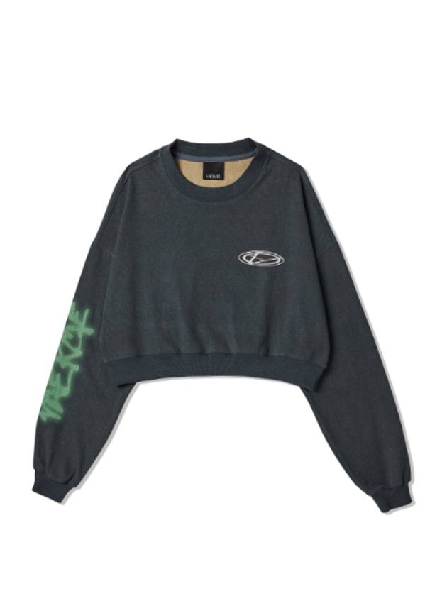 GRAFFITI CROP SWEAT_DNAVY - HANDVAERK - BALAAN 1