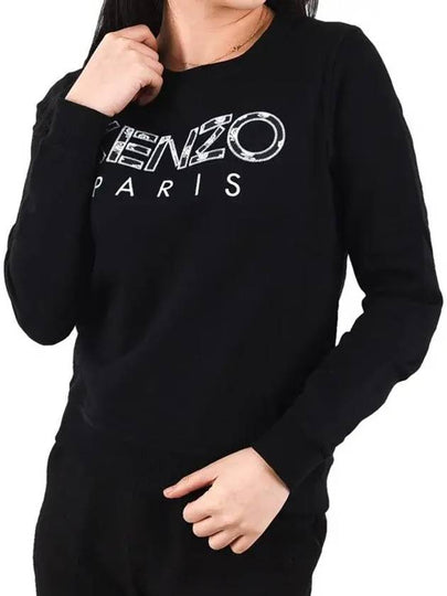 Women s Embroidered Logo Sweatshirt Black F952SW775952 99 - KENZO - BALAAN 2