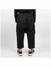 Drawstring Cropped Cargo Cotton Straight Pants Black - RICK OWENS - BALAAN 5