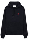 Red Heart Logo Classic Cotton Hoodie Black - AMI - BALAAN 11