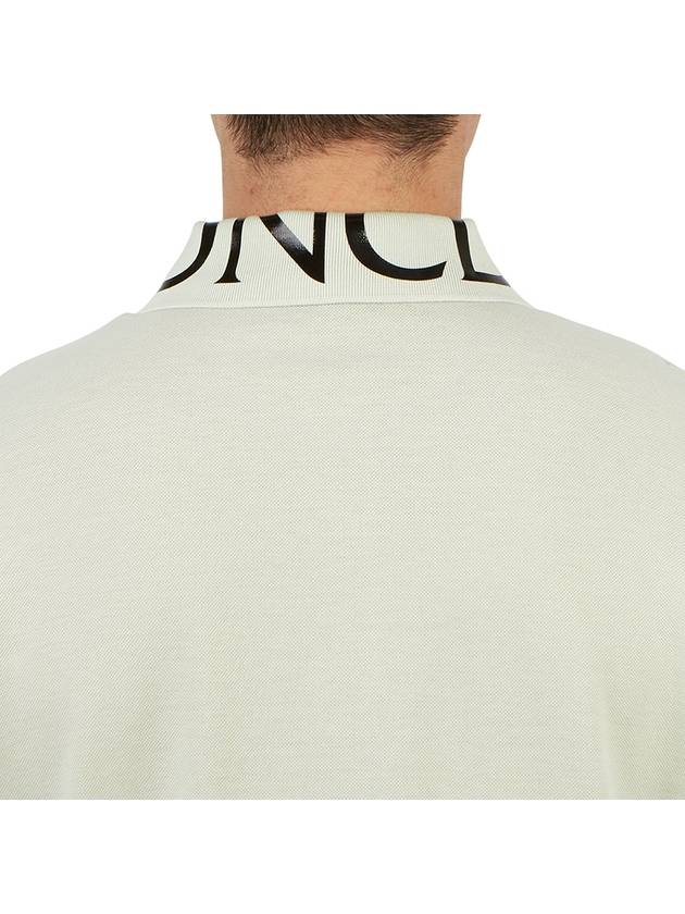 Men's Logo Lettering Collar Short Sleeve Polo Shirt White - MONCLER - BALAAN 8