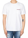 Men's Medium Weight Jersey Tipped Pocket Crewneck Short Sleeve T-Shirt White - THOM BROWNE - BALAAN 3