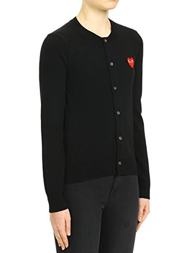 Heart Wappen Wool Cardigan Black - COMME DES GARCONS - BALAAN 3