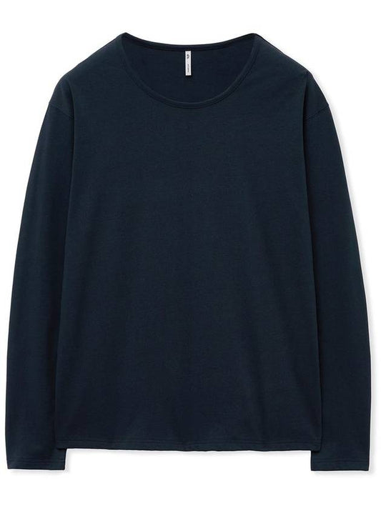 Semi over Silket Cotton U neck Long Sleeve DEEP NAVY - WEST GRAND BOULEVARD - BALAAN 1