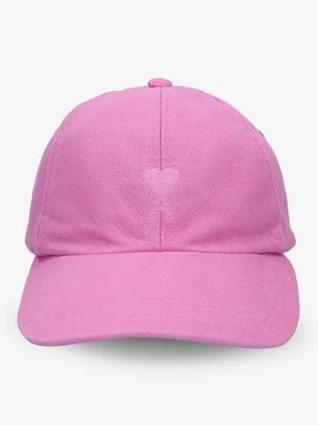 Small heart logo embroidered ball cap pink UCP214CO0033661 - AMI - BALAAN 1