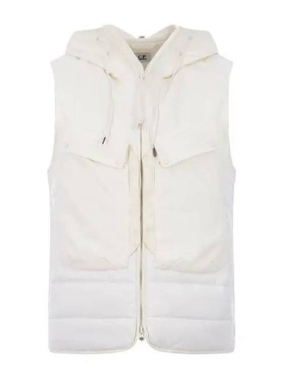 Shell R Mix Goggle Hooded Padded Vest White - CP COMPANY - BALAAN 2