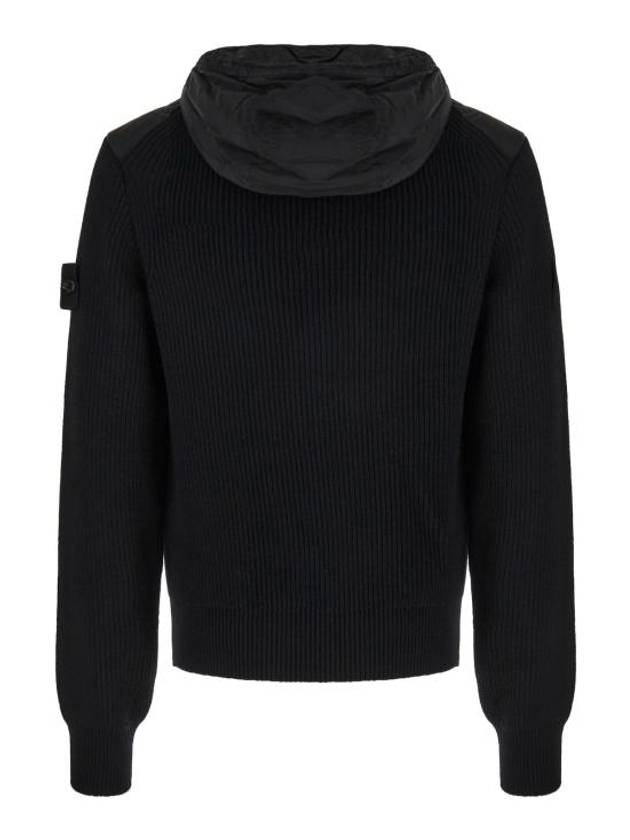 PrimaLoft-TC Knit Nylon Zip Up Hoodie Black - STONE ISLAND - BALAAN 3