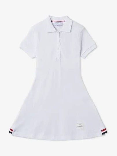 Women's Logo Patch Tennis Flare Short Dress White - THOM BROWNE - BALAAN 2