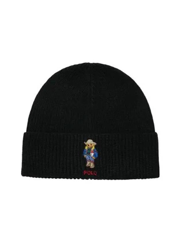 Polo Ralph Lauren Bear Knit Beanie Black - POLO RALPH LAUREN - BALAAN 1