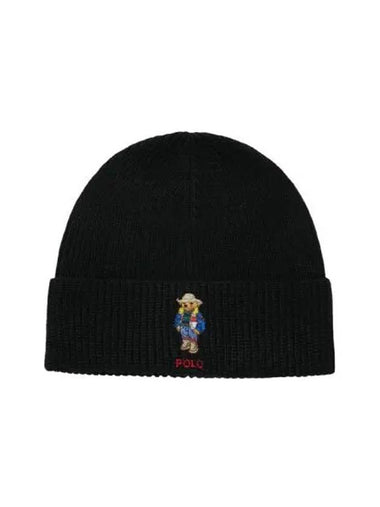 Polo Ralph Lauren Bear Knit Beanie Black - POLO RALPH LAUREN - BALAAN 1