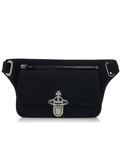 Logo Lock Classic Tonal Stitching Zipper Belt Bag Black - VIVIENNE WESTWOOD - BALAAN 2