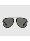 Aviator Frame Sunglasses Gray Metal 691355I33301012 - GUCCI - BALAAN 1