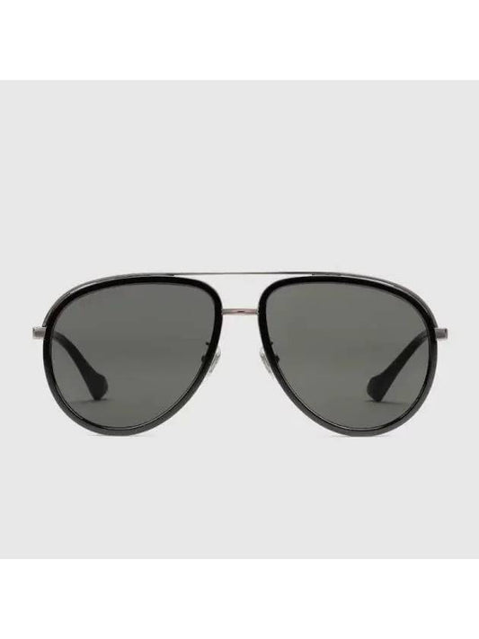 Aviator Frame Sunglasses Gray Metal 691355I33301012 - GUCCI - BALAAN 1