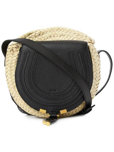 Marcie Raffia Leather Cross Bag Black - CHLOE - BALAAN 1