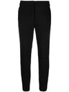 Pegno Crop Rayon Viscose Slacks Black - MAX MARA - BALAAN 1