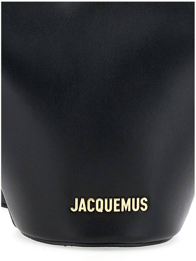 'Le Petit Bambola' Black Handbag With Ring Hardware Detail And Logo Lettering In Leather Woman - JACQUEMUS - BALAAN 5