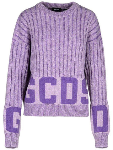 Gcds Lilac Cotton Sweater - GCDS - BALAAN 1