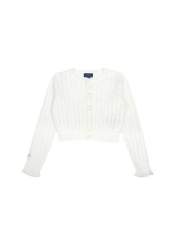 Kids Cropped Cardigan White - POLO RALPH LAUREN - BALAAN 1