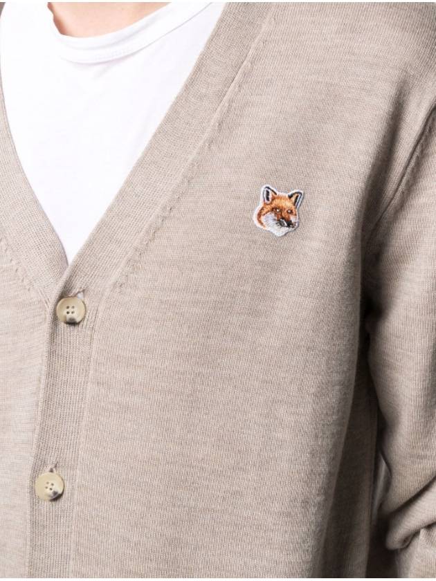 Fox Head Patch Classic Cardigan Beige Melange - MAISON KITSUNE - BALAAN 5