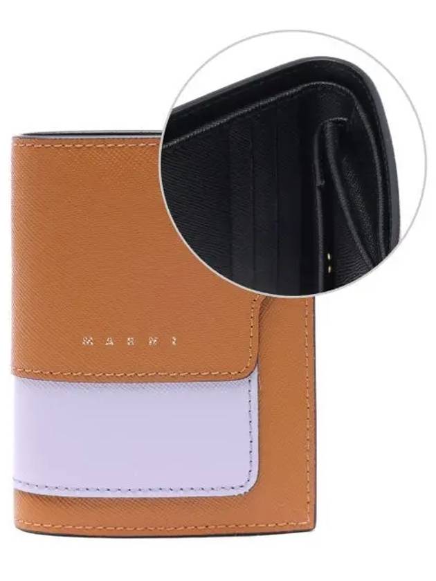 Saffiano Color Block Half Wallet Brown - MARNI - BALAAN 2