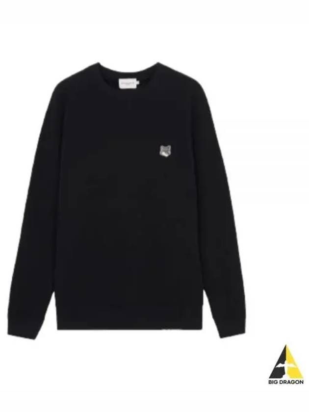 Grey Fox Head Patch Classic Sweatshirt Black - MAISON KITSUNE - BALAAN 2