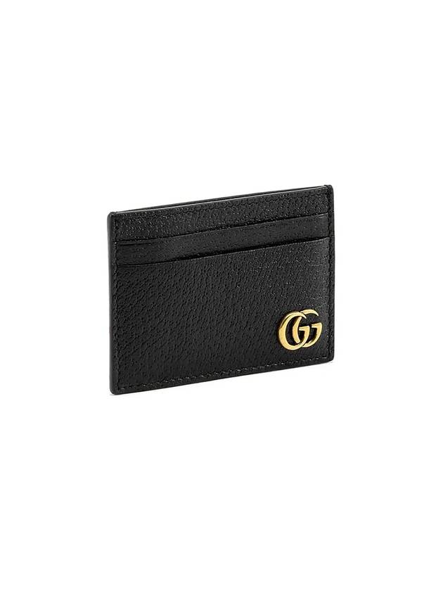 GG Marmont Leather Card Wallet Black - GUCCI - BALAAN 3