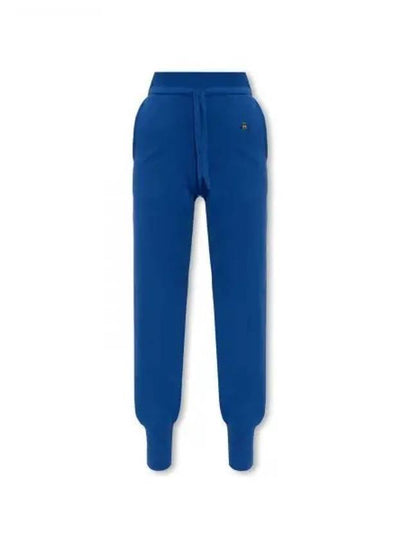 Embroidered Logo Knit Track Pants Blue - VIVIENNE WESTWOOD - BALAAN 2