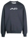 Arrow Logo Painting Crewneck Sweatshirt Anthracite Grey - OFF WHITE - BALAAN 2