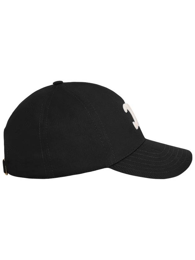 Triomphe Logo Cotton Ball Cap Black - CELINE - BALAAN 5